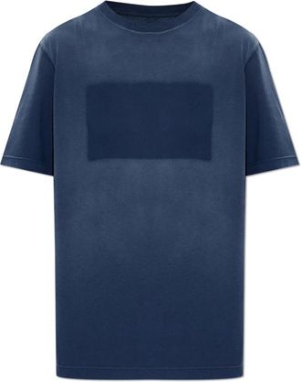Maison Margiela T-shirt met print - Dames - T-shirts - Blauw - S - Katoen - Tops