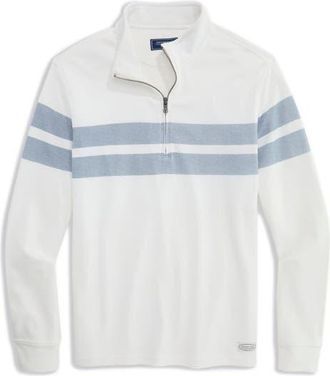 Vineyard Vines Coastline Quarter Zip Pullover in Marsh/Moonshine at Nordstrom, Size Xx-Large