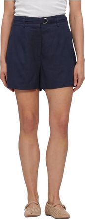 Y.A.S Y.a.s, Dames, Korte broeken, Blauw, Maat: XL Linnen