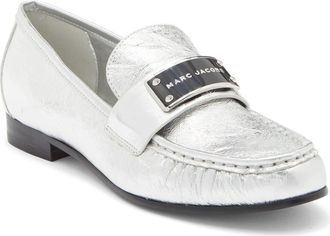 Marc Jacobs The Bold Logo Loafer in Silver at Nordstrom Rack, Size 11Us / 41Eu