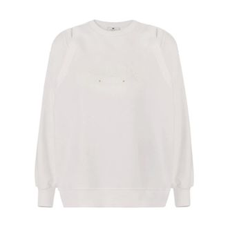 Elisabetta Franchi Sweatshirts, female, Beige, Size: 2XL Jersey Sweatshirt