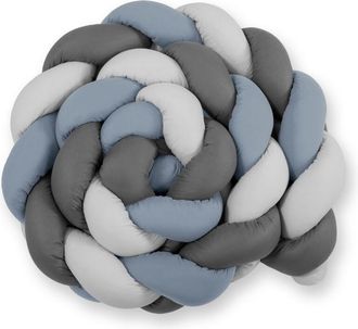 OEM Protector De Cuna Trenzado Xxl - Azul Sucio-gris-antracita
