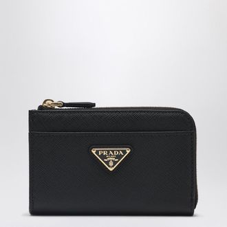 Prada Portachiavi con zip nero in Saffiano