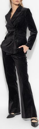 AllSaints Velvet Trousers Sevenh, Womens, Black