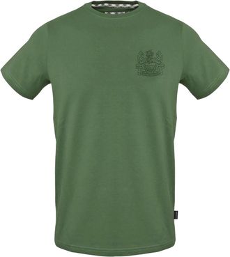 Aquascutum Slim-fit T-shirt voor heren met geborduurd logo (Militair Groen)