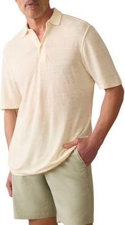 Faherty Linen Polo in Whitecap at Nordstrom Rack, Size Xx-Large