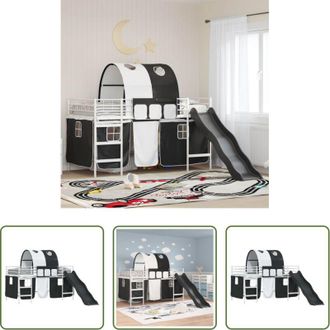 vidaXL vidaXL Letto a arco - Struttura del letto loft per bambini Bianco e Nero 100 x 200 cm