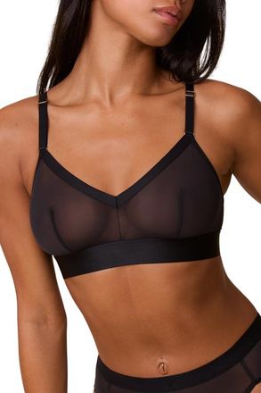 Harper Wilde Comfort Mesh Triangle Bralette in Black at Nordstrom, Size Xx-Large