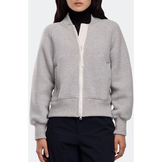 Canada Goose Sierra Fleece Bomber Jacket in Silver Birch Heather at Nordstrom, Size Medium