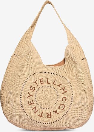 Stella McCartney Shopper aus geflochtenem Bast Stella Logo