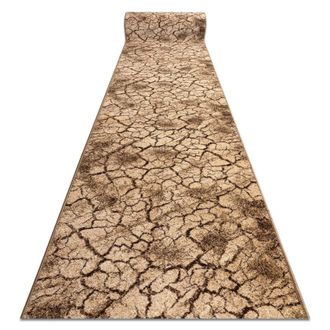 RugsX RugsX Karmel Terra Runner in Brown | Size: 80 cm x 420 cm