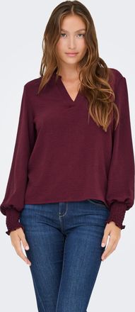 Only Blusenshirt »ONLMETTE V-NECK LS SMOCK TOP NOOS WVN«