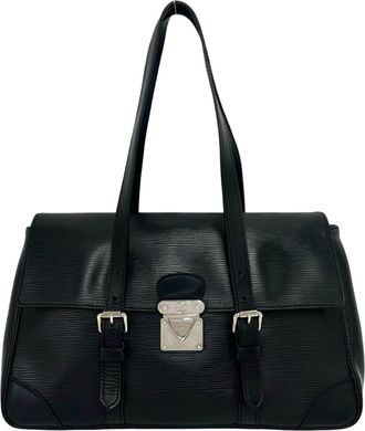 Louis Vuitton Black Leather Handbag Shoulder Bag Tote Bag (Pre-Owned)