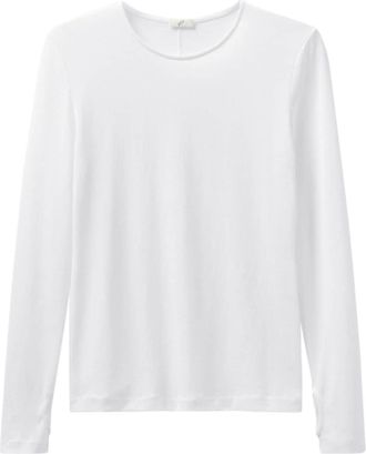 Bite Studios long-sleeve semi-sheer top - women - Organic Cotton - L - White