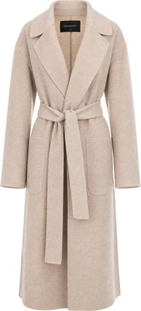 Fabiana Filippi Beige Long Belted Wool Wrap Coat