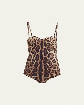 Dolce & Gabbana Leo Balconette One-Piece Swimsuit