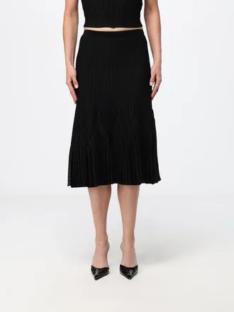 Elisabetta Franchi Gonna midi in maglia a vita alta con orlo dritto