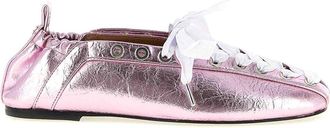 Ganni Lace-Up Ballet Flats