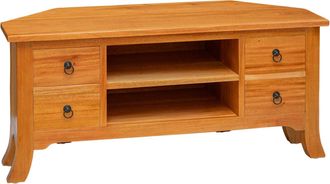 vidaXL Mueble De Tv Natural 100 X 40,5 X 46 Cm Madera De Caoba S&oacute;lida Vidaxl