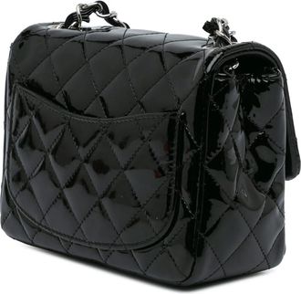 Chanel Hobo Bags - 2012-2013 Mini Square Classic Patent Single Flap - Gr. unisize - in Schwarz - für Damen