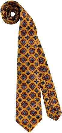 Kiton Accessoires, Heren, Veelkleurig, ONE Size, 8 cm Lineaire Micro-patroon Zijden Stropdas