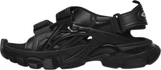 Balenciaga Flat Sandals, female, Black, Size: 6 US Track Sandal