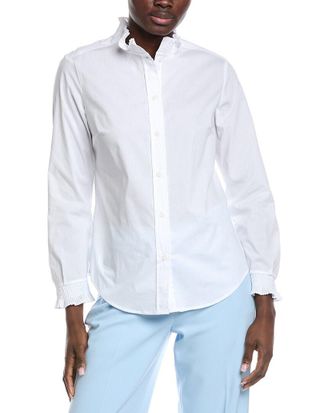 Anne Klein Micro Pleat Frill Blouse