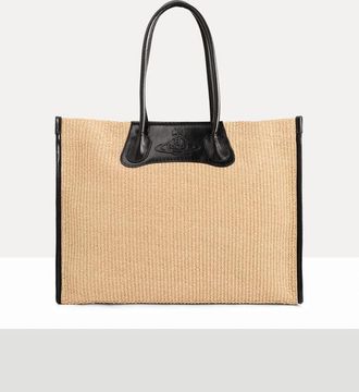 Vivienne Westwood Troy Tote Bag Raffia-effect Natural