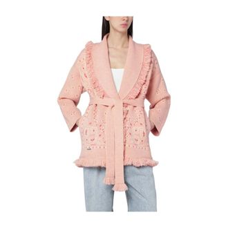 Alanui Bandana Jacquard Cardigan - female - Alanui - Cardigans - Pink - S - Knitwear