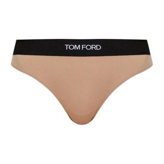Tom Ford Modal Signature Thong - Dames - Onderbroek - Beige - M - Leer - Ondergoed