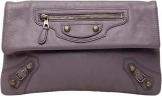 Balenciaga Pre-owned Motocross Envelope Clutch - Dames - Vintage Clutch - Paars - ONE Size - Leer - Vintage
