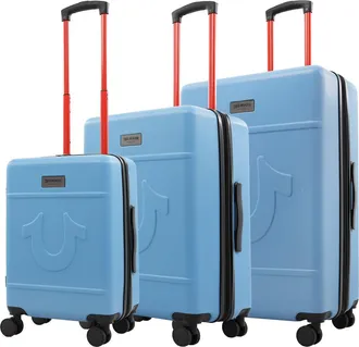 True Religion Molded U 3-Piece Hardside Spinner Luggage Set 22, 26.5 & 30.5 Expandable Suitcases in Blue at Nordstrom