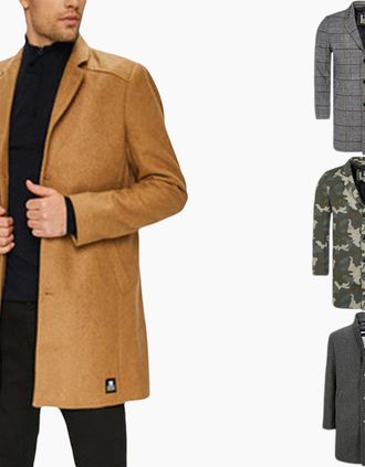 Tom Tailor Mens TOM TAILOR Mens Trench Over Coat Wool Winter Long Jacket Formal Office Outwear - Black - Size: 40/Regular