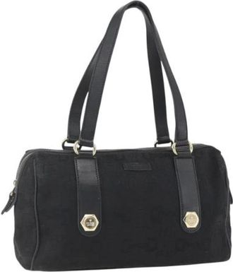 Gucci Pre-owned Shoulder Bags, female, Black, Size: ONE SIZE Pre-owned Canvas Shoulder Bag
