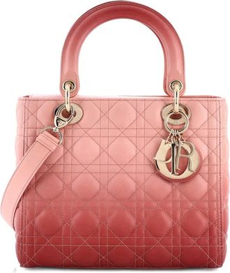 Dior Lady Dior Bag Cannage Quilt Gradient Lambskin Medium satchel - Roze