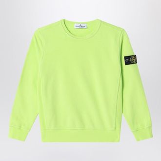 Stone Island Lime yellow cotton crewneck sweatshirt