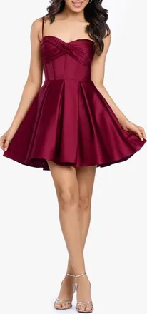 Blondie Nites Lamour Lace Back Fit & Flare Minidress in Wine at Nordstrom, Size 11