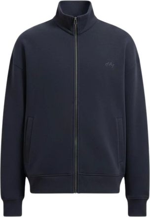 Olaf Hussein Signature Logo Zip Mockneck - Heren - Sweatshirts & Hoodies - Grijs - Maat: S Katoen