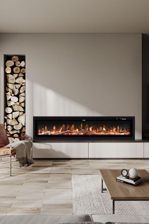 Living and Home 60 Inch Electric Fireplace in Black
