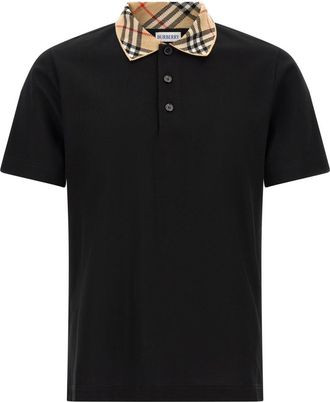 Burberry Black Regular Textured Polo