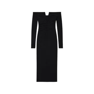 Amazu&igrave;n Gathered Off-the-shoulder Midi Dress