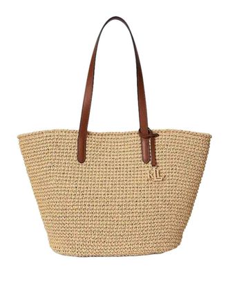 Lauren Ralph Lauren Lainey lg tt-tote-large-crochet strw/crshch