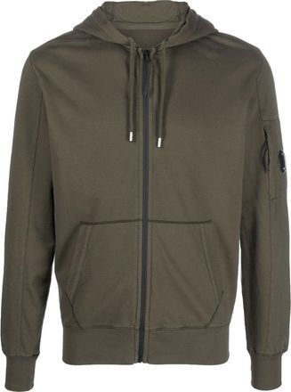 C.P. Company Lens-detail zip-up hoodie - men - Cotton - L - Green