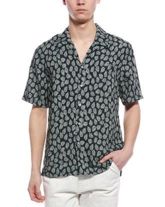 7 For All Mankind Print Linen-Blend Shirt