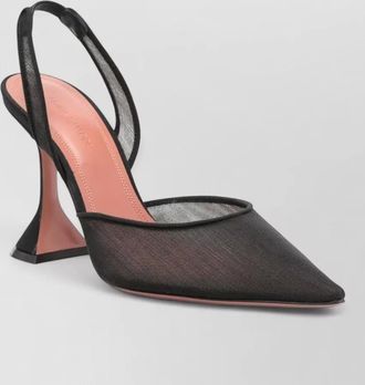 Amina Muaddi slingback pumps mesh pointed toe heel