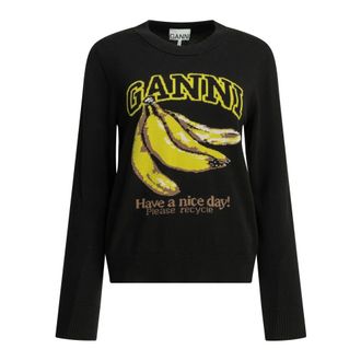 Ganni Jersey con pl&aacute;tano - Knitwear - Mujer - Negro - XS
