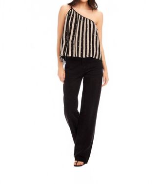 Fifteen Twenty Louetta One Shoulder Tank Top In Stripe