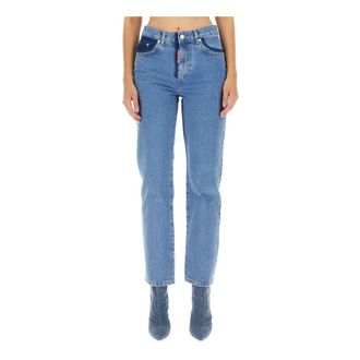 Moschino Straight Jeans, female, Blue, Size: W28 Straight-leg Jeans