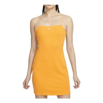 Nike (WMNS) Nike Sportswear Chill Knit Tight Mini-Rib Cami Dress Yellow FN4158-717