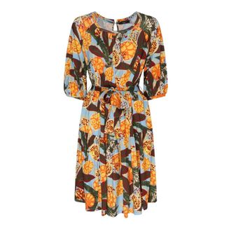 Max Mara Kleedjes, Dames, Veelkleurig, L, Katoen, Veelkleurige Fantasie Jurk